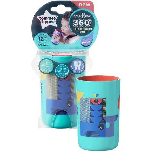 Tommee Tippee Insulated Easiflow 360° Cup with Lip Activated Rim Κωδ 447161 Εκπαιδευτικό Ισοθερμικό Κύπελο 12m+ Γαλάζιο 250ml
